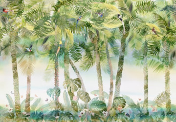 sulu boyama palmiye ağaçları…